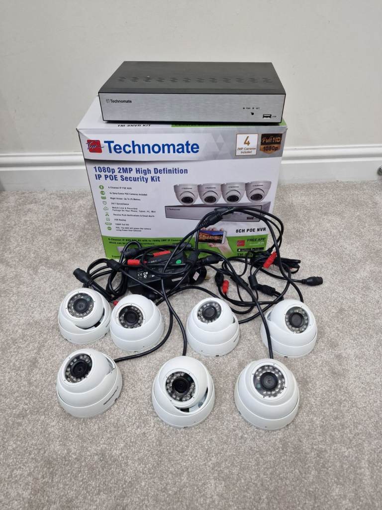 Technomate TM-8 NVR - With 2MP 7 X Cameras HD - NO HARD DRIVE OR APP SUPPORT