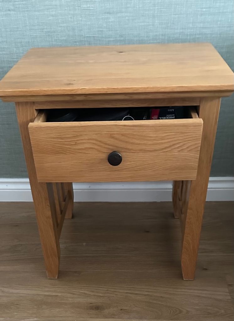 Solid oak side table