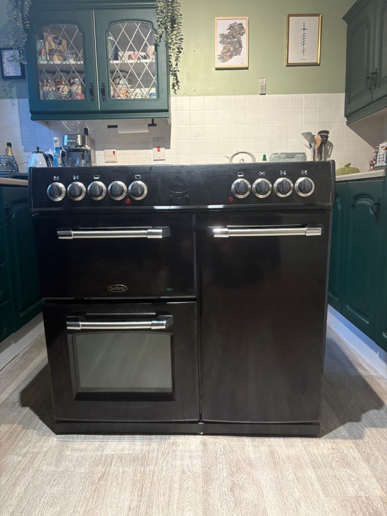 Belling Black Range Cooker with Ceramic Hob – Good Condition