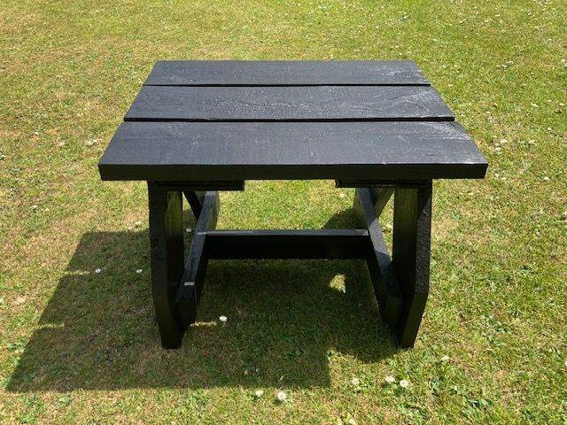 Three different size handmade garden tables,