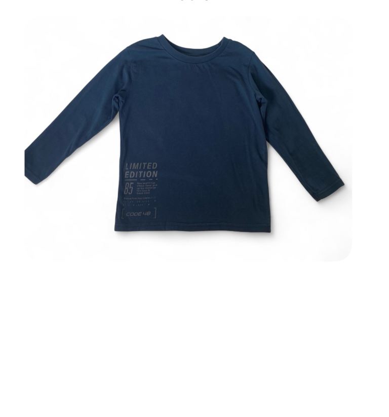 Kids Navy Blue Long Sleeve T-Shirt 