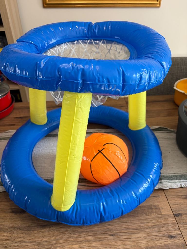 Inflatable basketball set. 