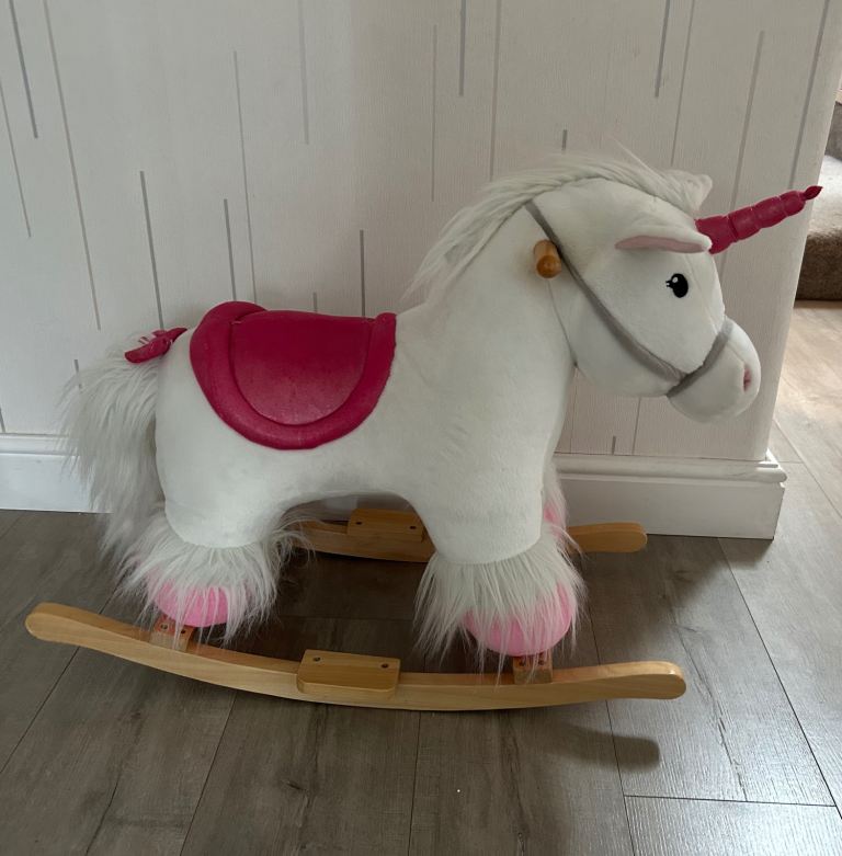 Unicorn rocking horse that makes noises
