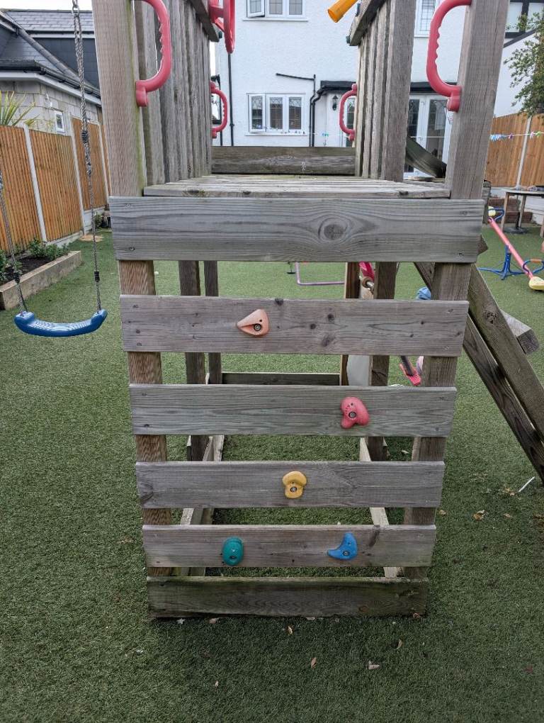 Wooden climbing frame