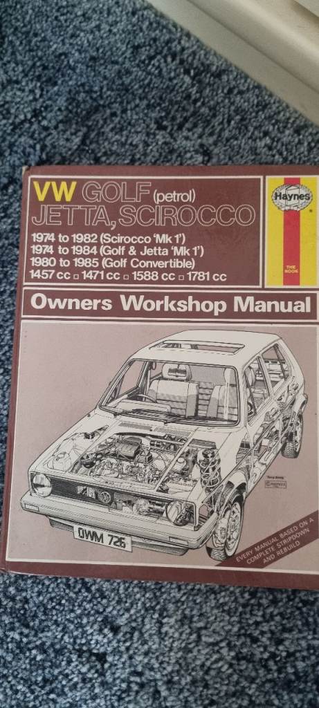 Vw golf jetty and scirocco Haynes manual