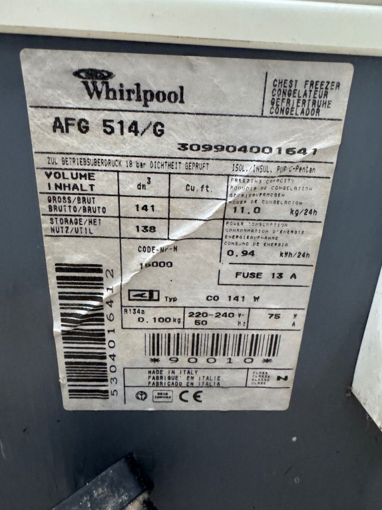 Whirlpool AFG 514/G Chest Freezer – Fair Condition | in Hull, East ...