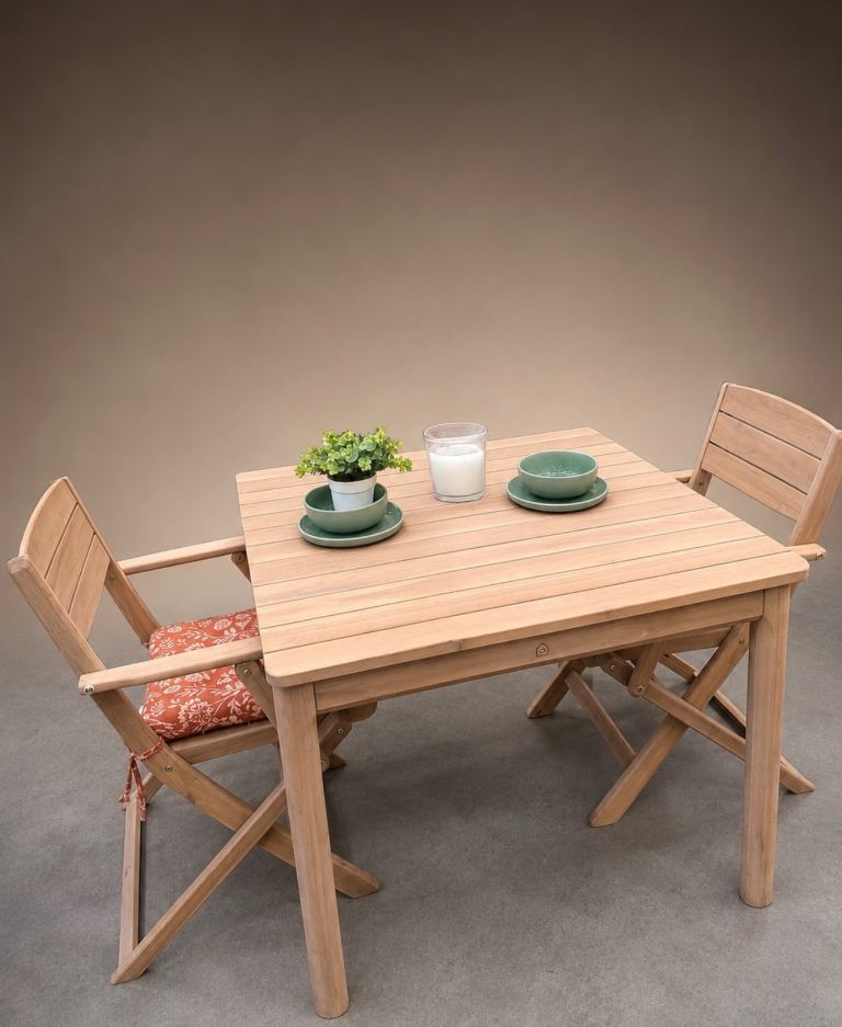 Perfect condition wooden garden table and chairs 