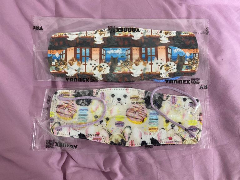 Pair of 2 Kawaii Cute Cafe Cat & Macaron Dog Daily Shield Accessories (Sealed)