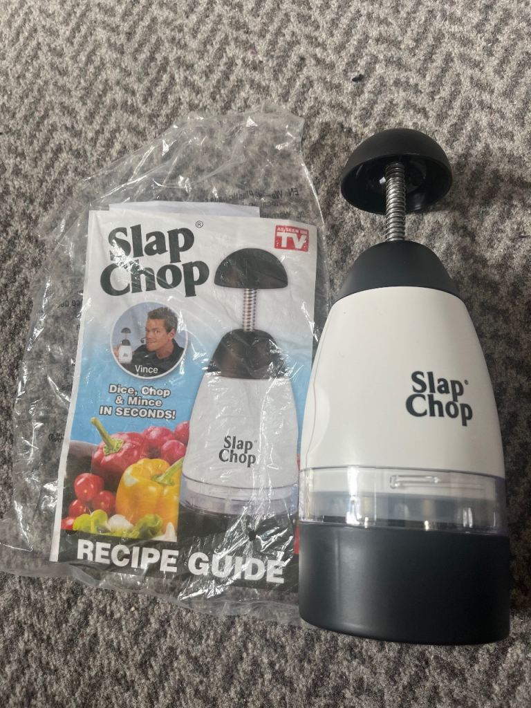 Vegetable Chopper Gadget Slap Chop Slicer with Stainless Steel Blades