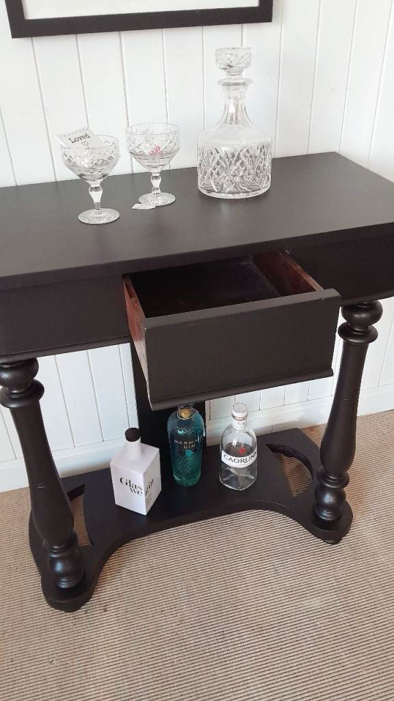 Curvy console table with drawer, vintage dressing table