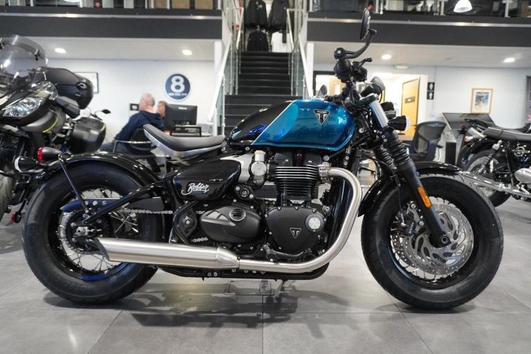Triumph Bonneville Bobber, 2026, Interstellar Blue/ Black. IN STOCK NOW