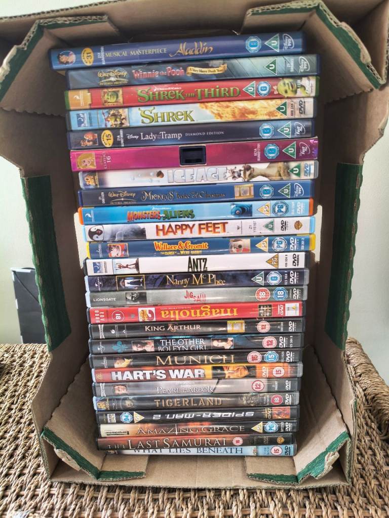 Large Box of DVDs - Various Films, Good Condition