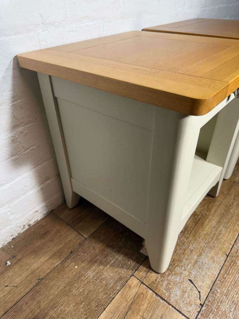 Pair of solid oak lamp tables with free local delivery 