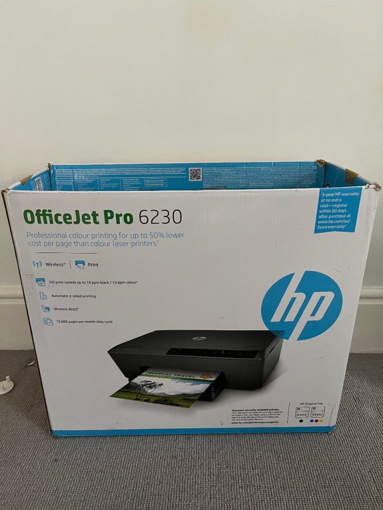 HP OfficeJet Pro 6230 Printer – Black, Good Condition