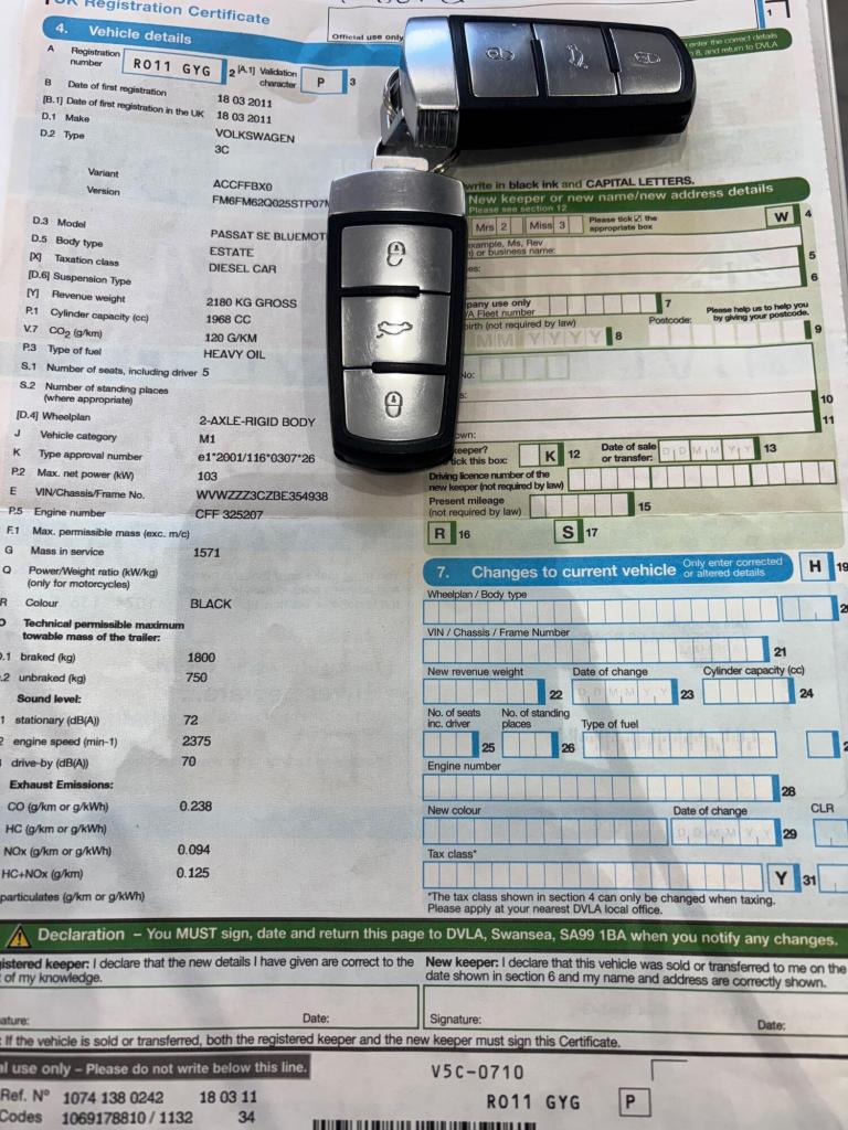 2011 Volkswagen Passat 2.0 TDI BlueMotion Tech SE Euro 5 (s/s) 5dr ESTATE Diesel Manual