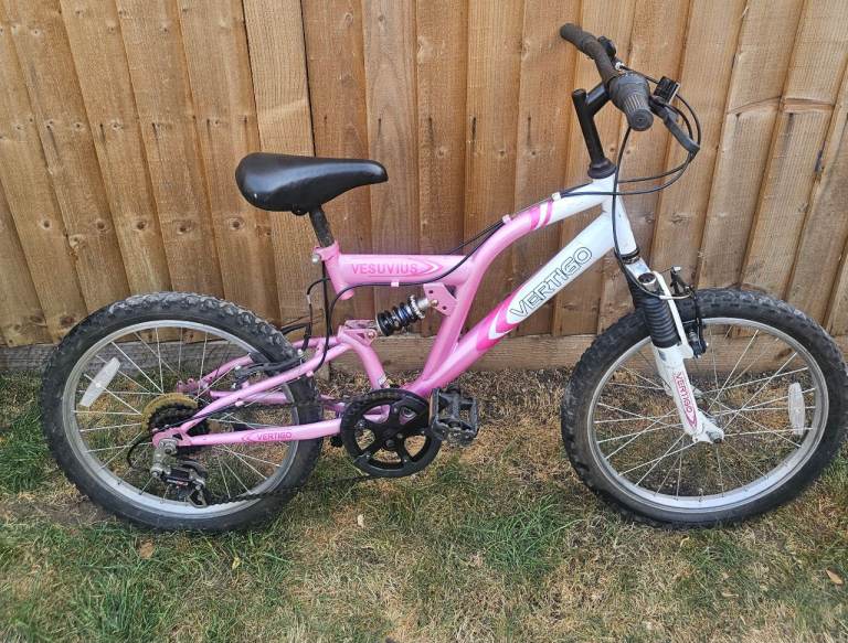 Girls Pink Vesuvius Vertigo Kids Bike - Full Suspension