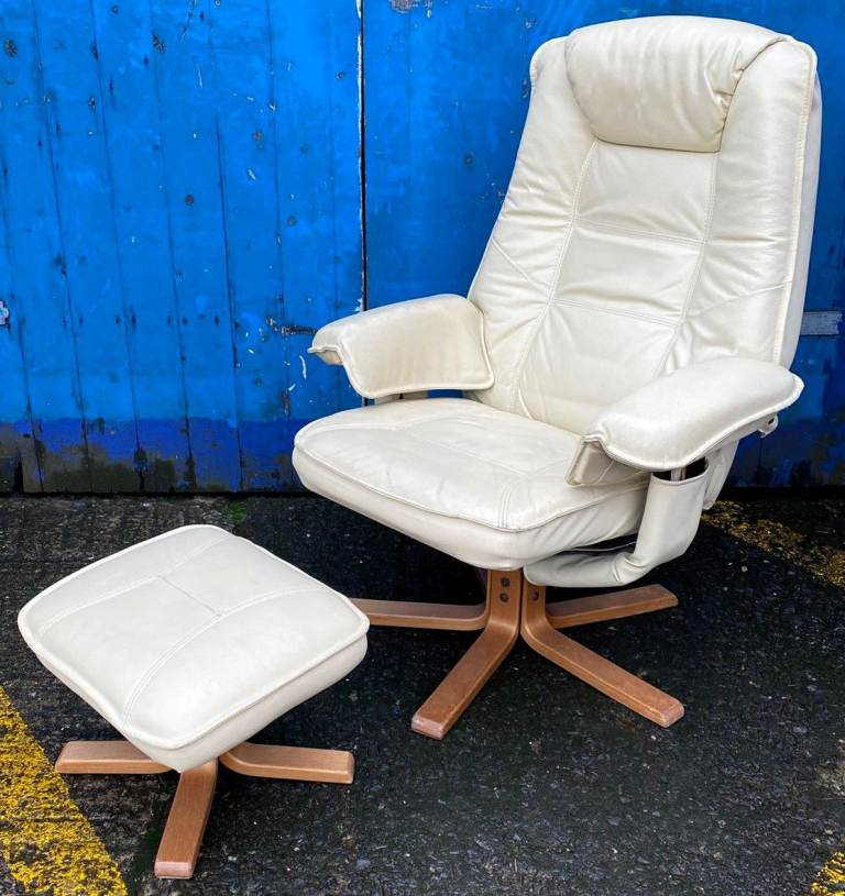 Leather Chair & Stool £95 for Set