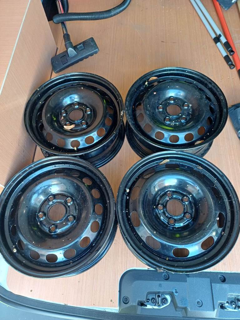 Vw 15 inch 5 stud et38 steel wheels x 4 