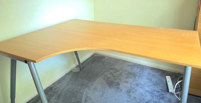 Oak effect desk