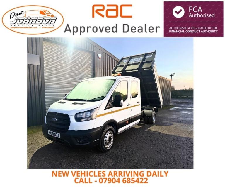 FORD TRANSIT 350 L3 DIESEL RWD 2.0 EcoBlue 130ps Double Cab Tipper 2020 