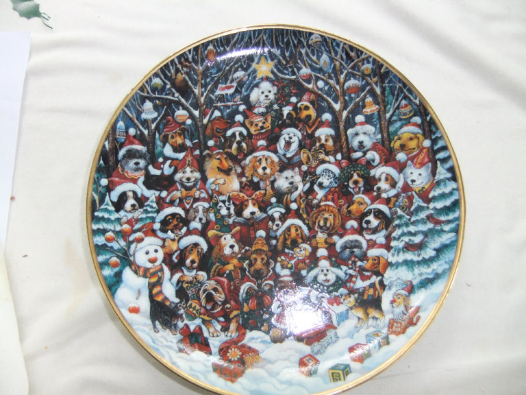 Santa Paws Plate (dogs) by Bill Bell - Franklin Mint Limited Edition
