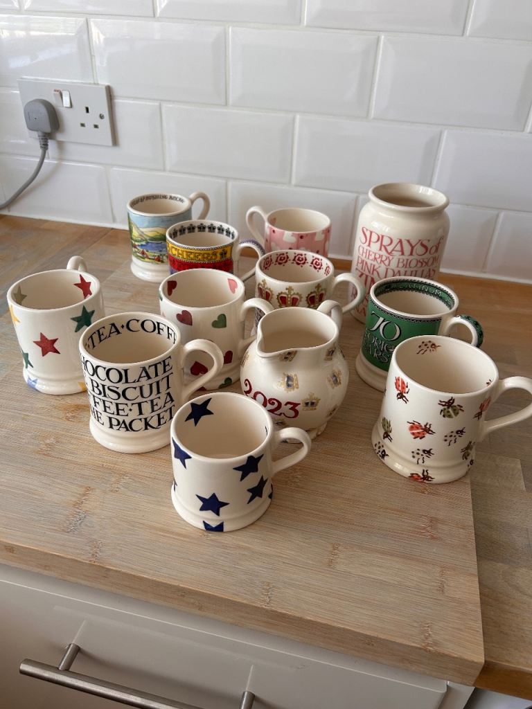 Emma Bridgewater Mugs and Jugs – Collection of 12, Good Condition