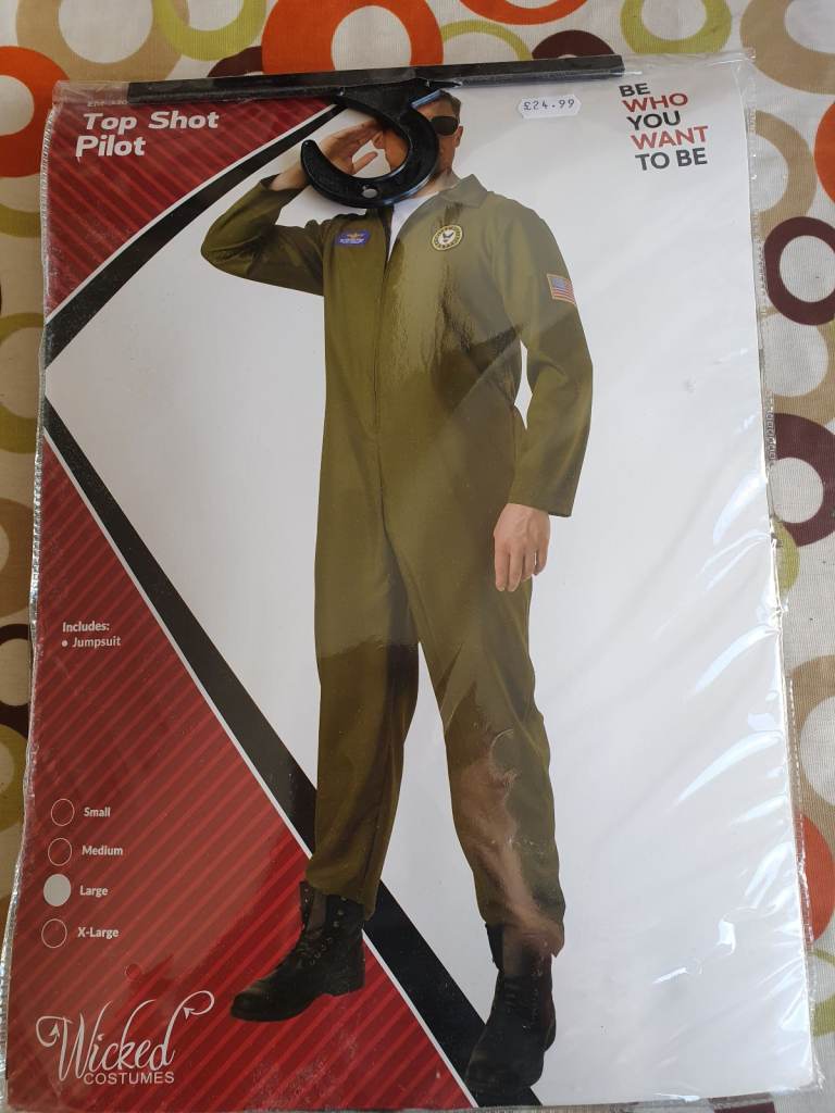 Top Gun style Top Shot Pilot 80s Costume
