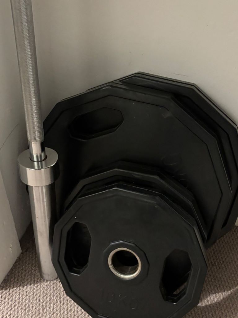 Olympic weight plates and bar