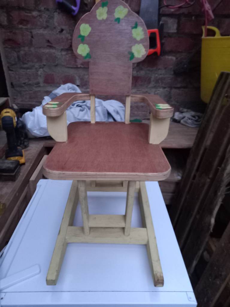 Charming childs rocking chair,handmade and painted.