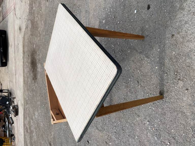 Folding Kitchen table with internal storage for place mats  etc.