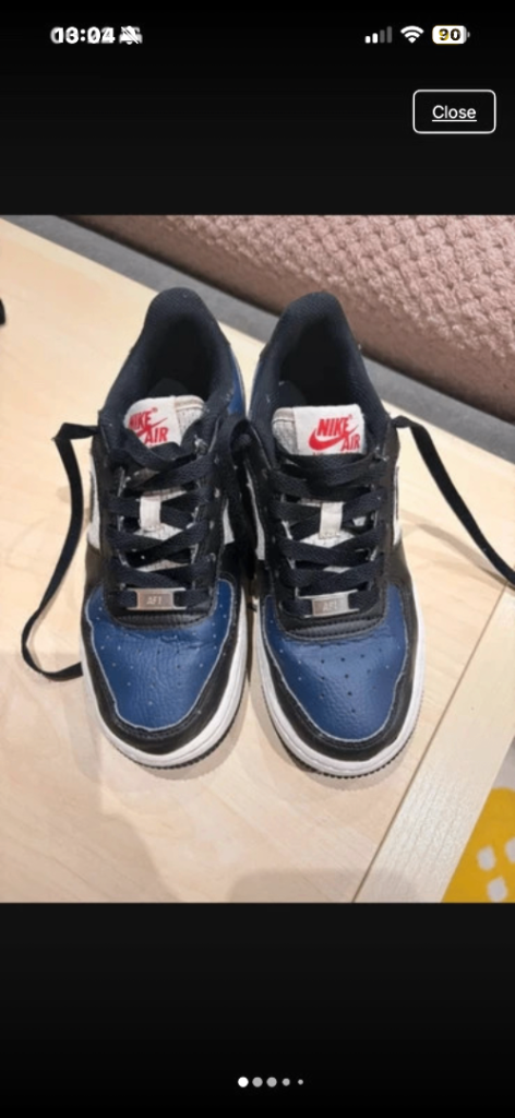 Kids Size 3.5 Nike Airforce1 trainers