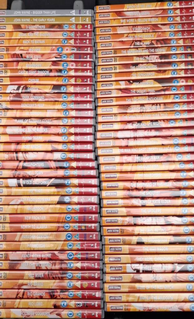 72 Disc Collection of John Wayne DVDs
