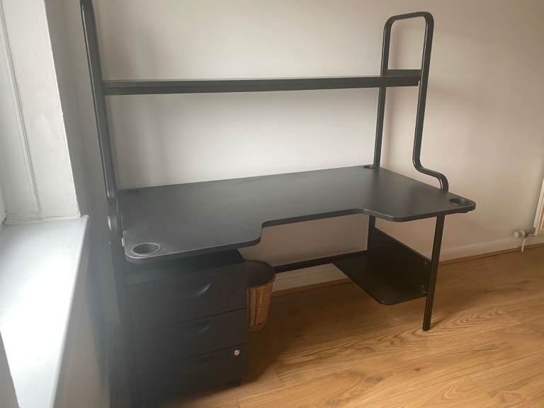 Black Office Table with an armchair 