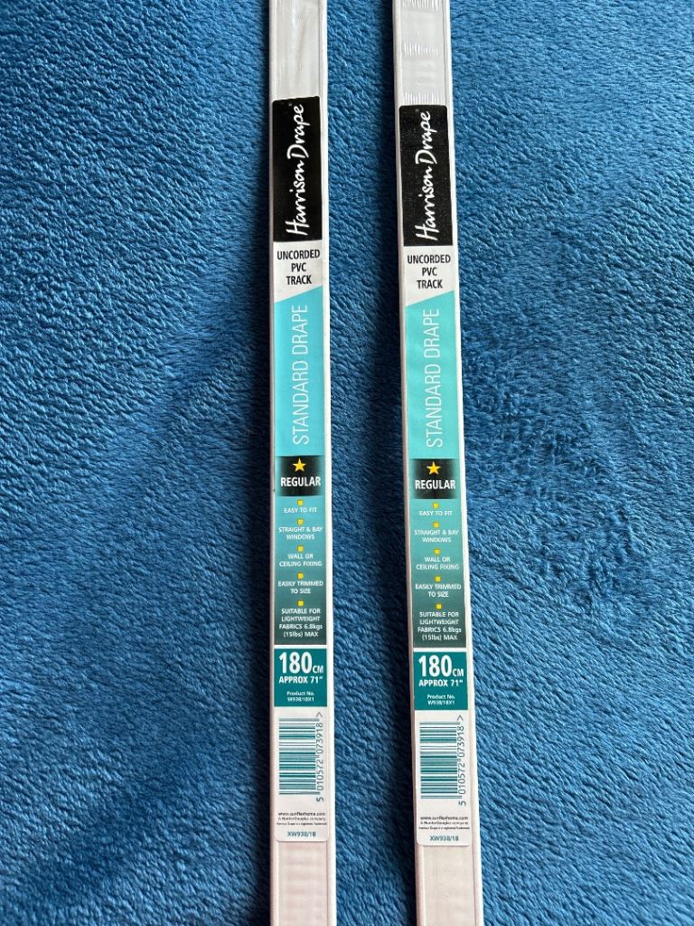 Harrison Drape Uncorded PVC Track Curtain Rail 180cm