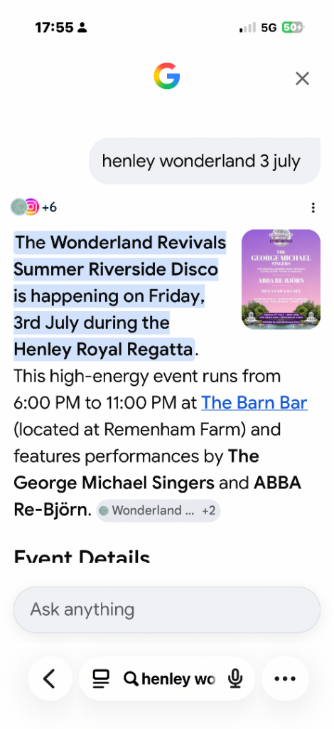 Wonderland Revivals Summer Riverside Disco Ticket - Henley