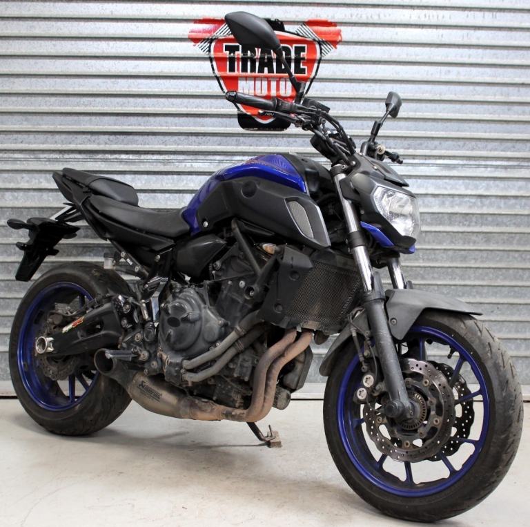 2018 68 YAMAHA MT07 MT-07 ABS 700 TRADE SALE 39K NEW MOT AKRAPOVIC BLUE CAT N
