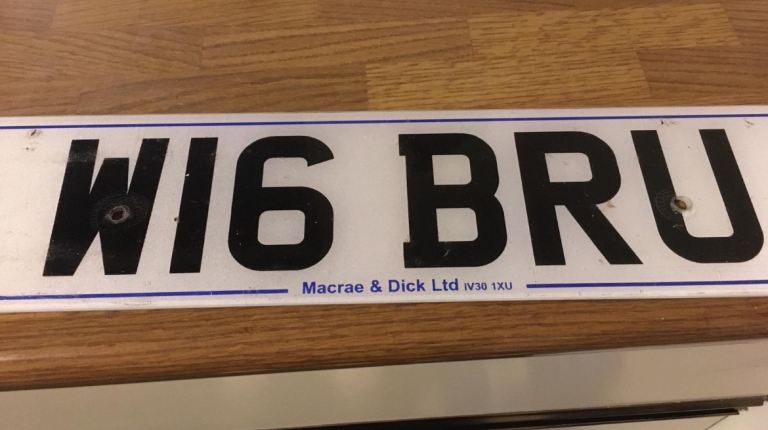 W16 BRU Numberplate