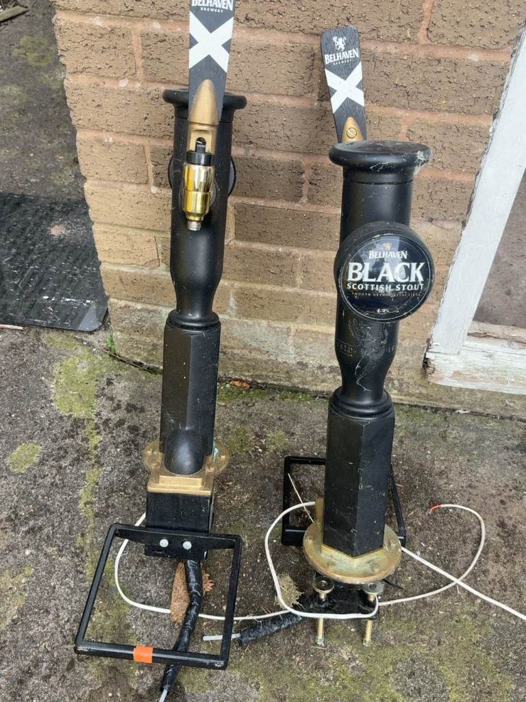 2 x Belhaven Brewery Beer Pump Fonts – Pub / Home Bar