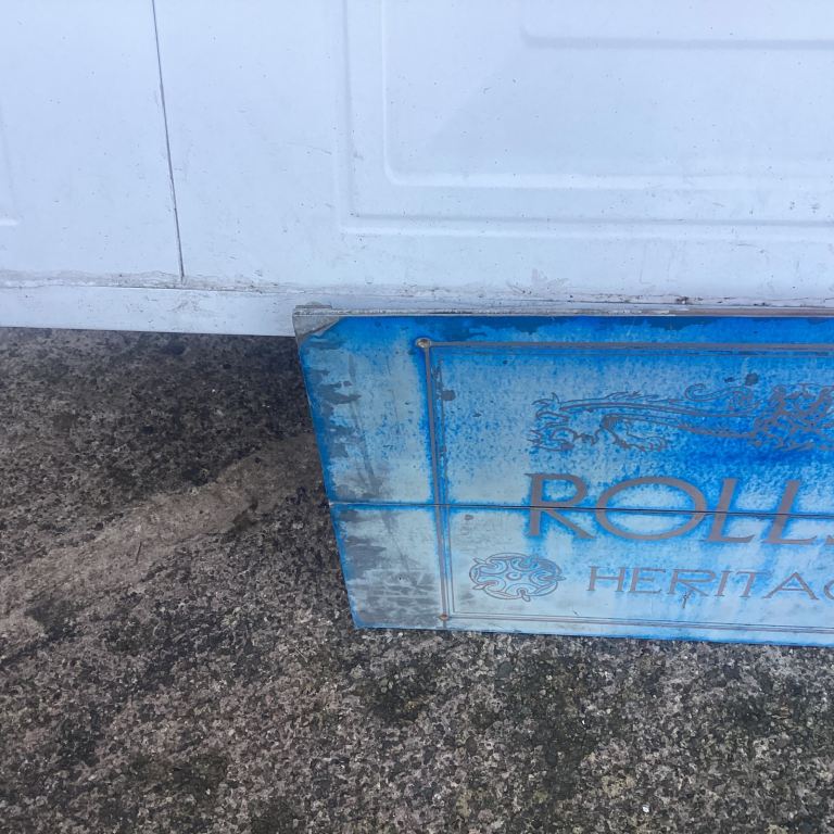 Rolls Royce Heritage metal sign approx 39x17.5 inches