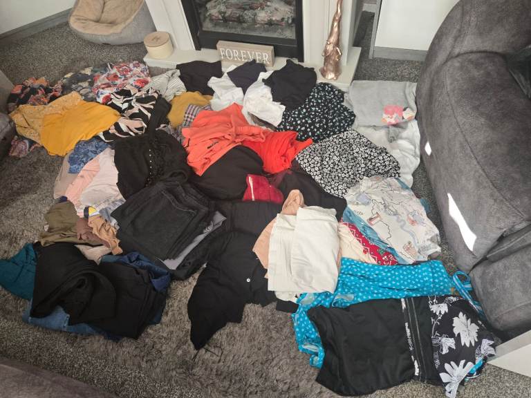 3x black bags full ladies plus size clothes 