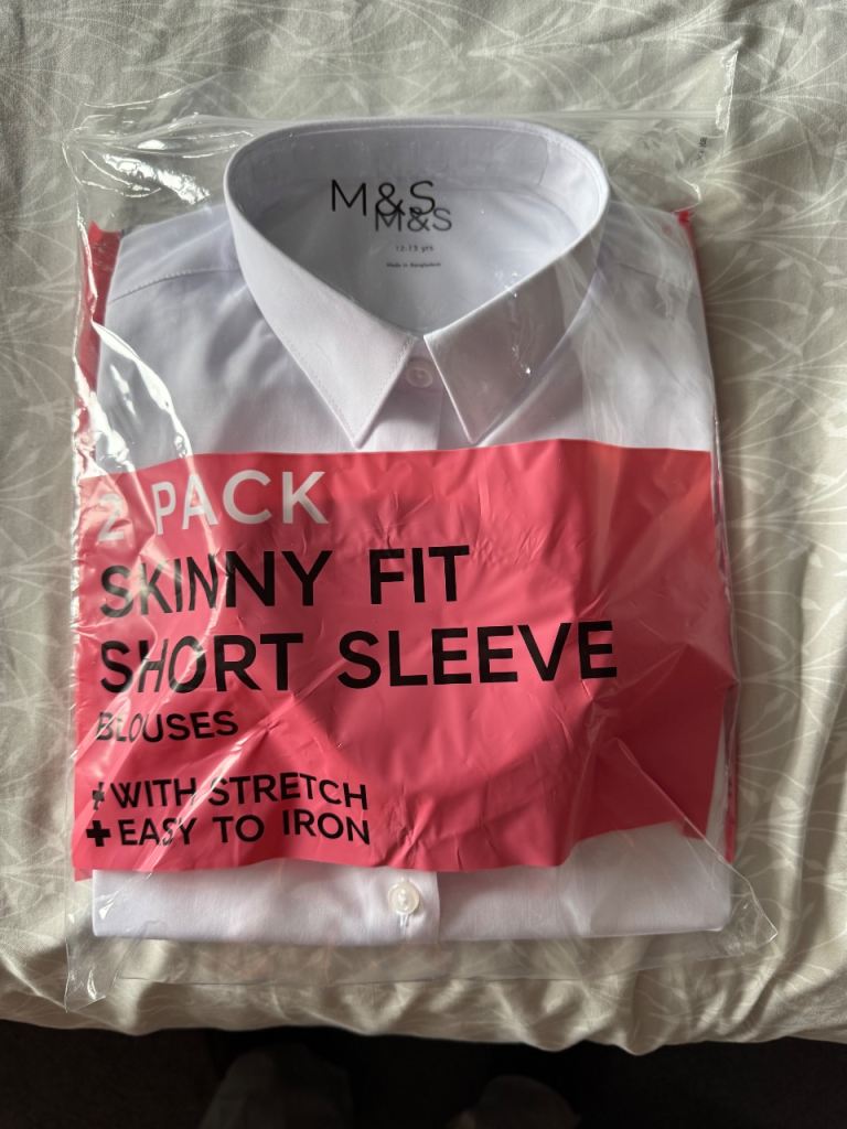 M&S girls school shirts - brand new - Age 12-13