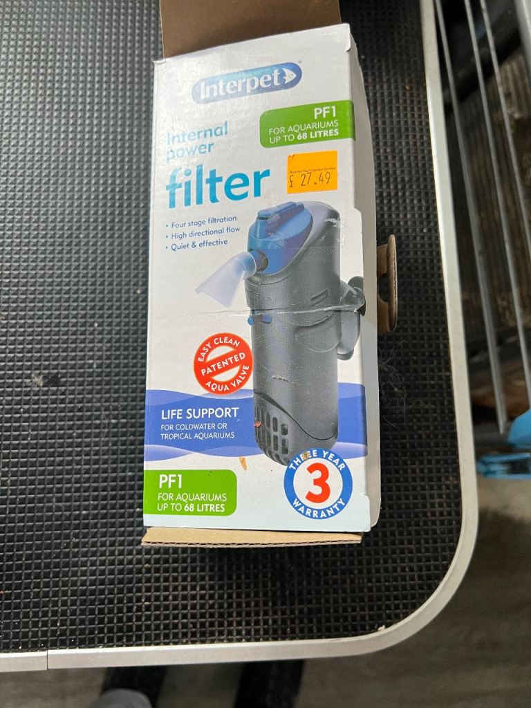 New Interpet internal filter PF1  plus replacement pads included 
