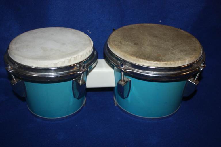Vintage 1960s Kent Blue Bongos 6.1/2 inch + 7.3/4 inch ~ Made In Japan ~ Probably Tama ~ £125 ono