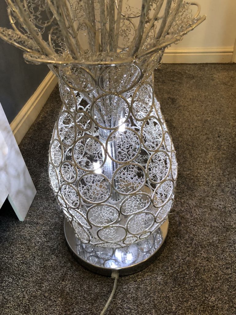 Large stainless hand crafted lamp 