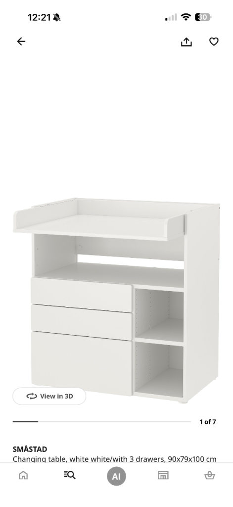IKEA SMÅSTAD Changing Table + Changing Mat  