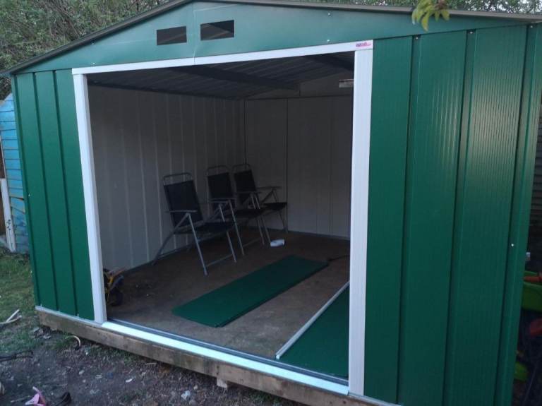 Weatherproof Metal Garden Shed – Secure Galvanised Steel Storage with Lockable Doors