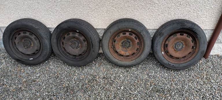 Set of steel wheels with goodyear tyres to suit MK7 (came off 2015) Fiesta.