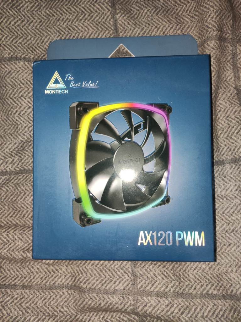 Montech Black computer case fans 140mm x 2 and 120mm x 4 with ARGB brand new and boxed