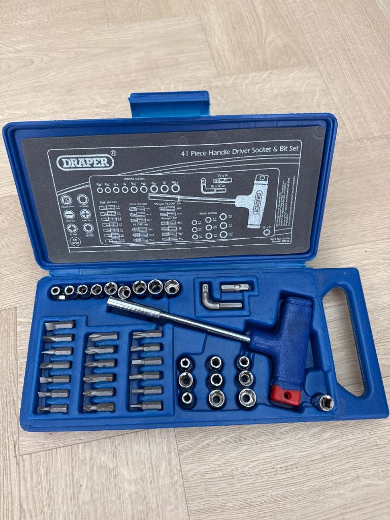 Draper 41 Piece Handle Driver Socket & Bit Set – Good Condition