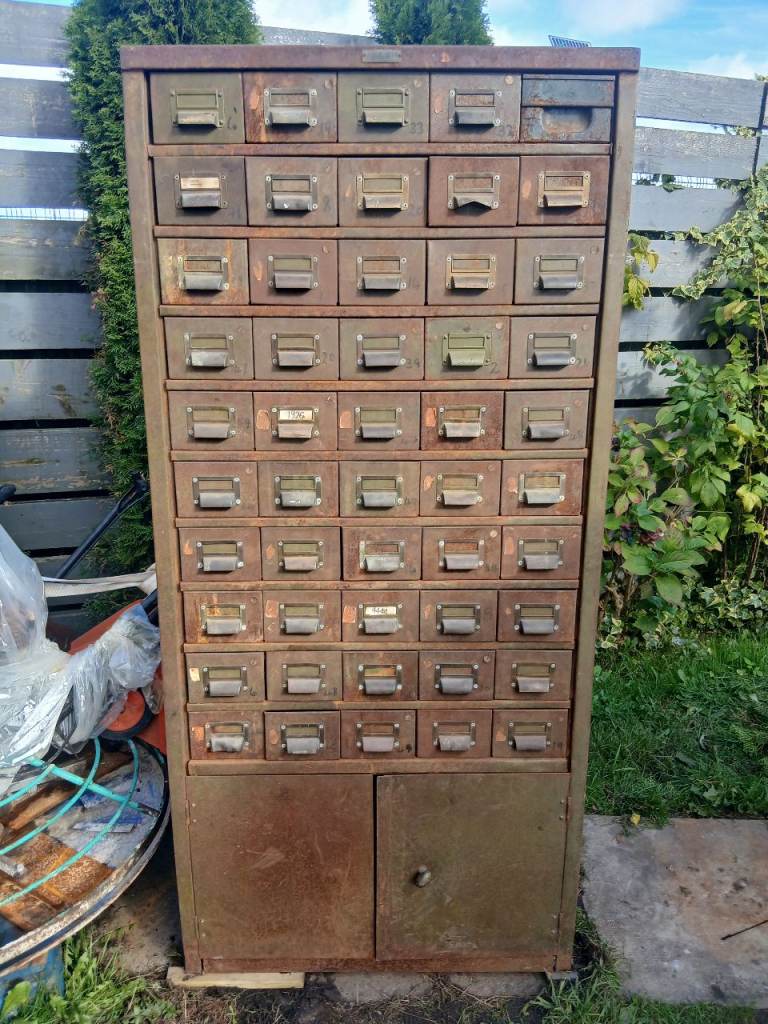 Vintage Industrial Metal Storage Cabinet with Drawers, £400.00 for Sale
